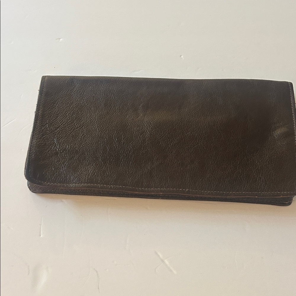 Vintage Brown Genuine Leather Clutch Purse – Classic Minimalist Envelope Bag - Picture 5 of 5